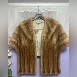 Brown Real Mink stole shawl